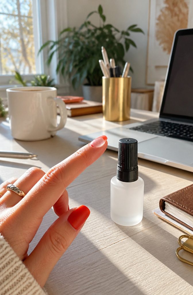 8 Best Nail Polish Base Coats for 2026 4 Orly Bonder Basecoat on a stylish desk with office supplies.