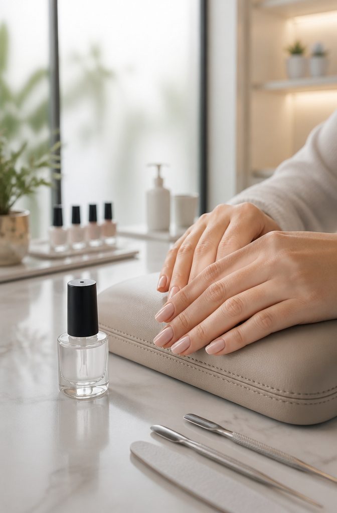 8 Best Nail Polish Base Coats for 2026 5 Nail Essentials by ASP Super Hard Base Coat displayed on a manicure station.