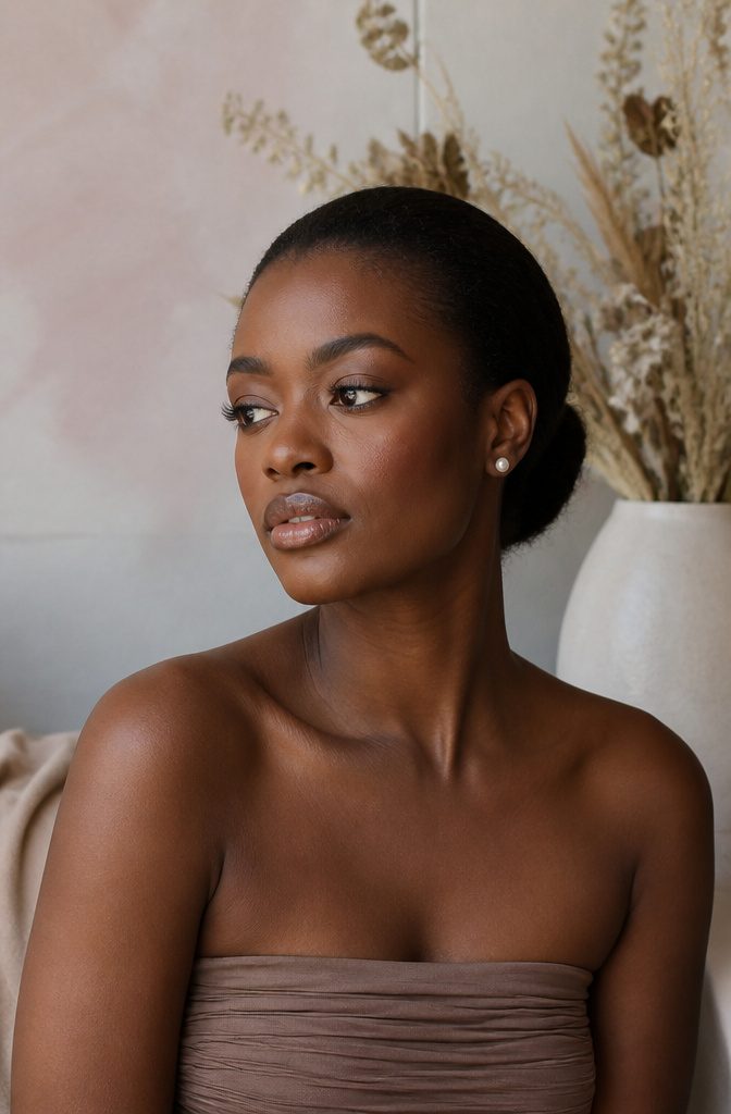 A model with soft contour on her face.
