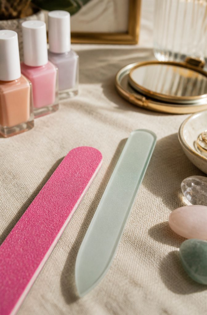Emery Board vs Nail File: 7 Differences in Material, Durability & Grit (2026) 10 An emery board and a glass file showing their grit levels.