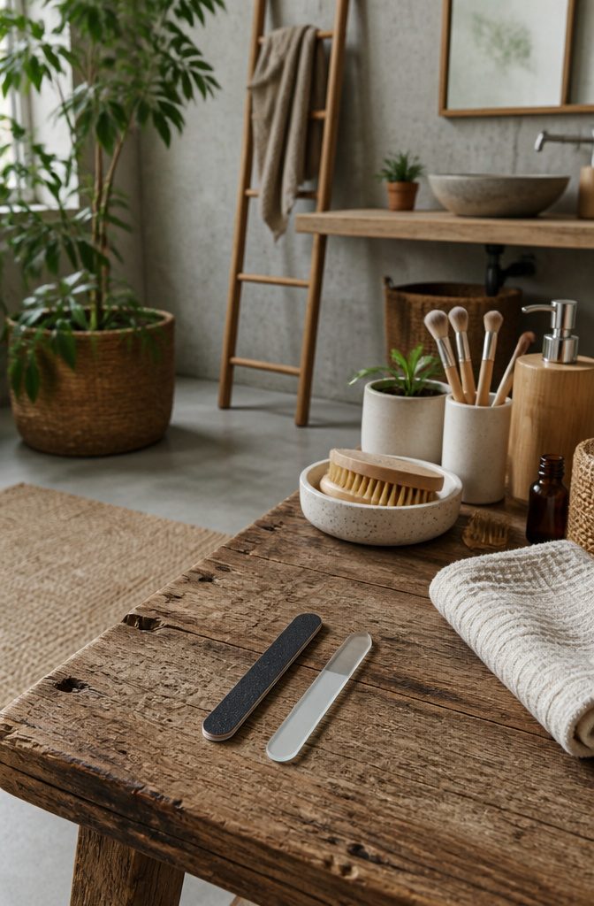 Emery Board vs Nail File: 7 Differences in Material, Durability & Grit (2026) 14 An emery board and a glass nail file on a linen table.