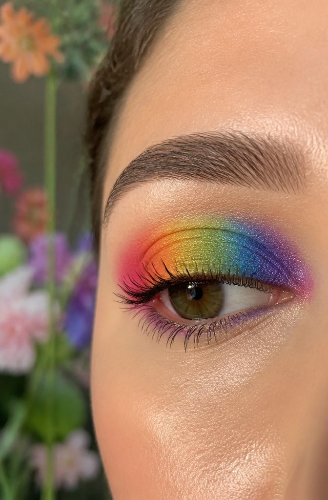 20 Colorful Eyeshadow Ideas for Every Mood and Moment in 2026 11 Rainbow Waves