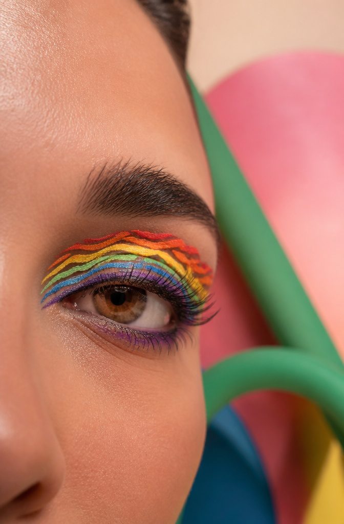 20 Colorful Eyeshadow Ideas for Every Mood and Moment in 2026 4 Rainbow Zebra Stripes