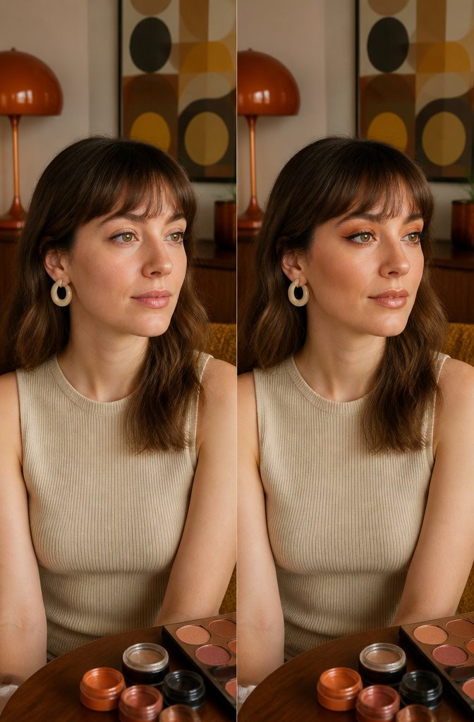 12 Hooded Eyes Makeup Styles That Keep Color Visible 10 Model's eyes with a visible socket line created by makeup.