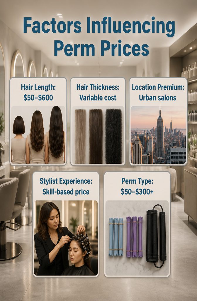 Visual representation of factors affecting perm pricing.