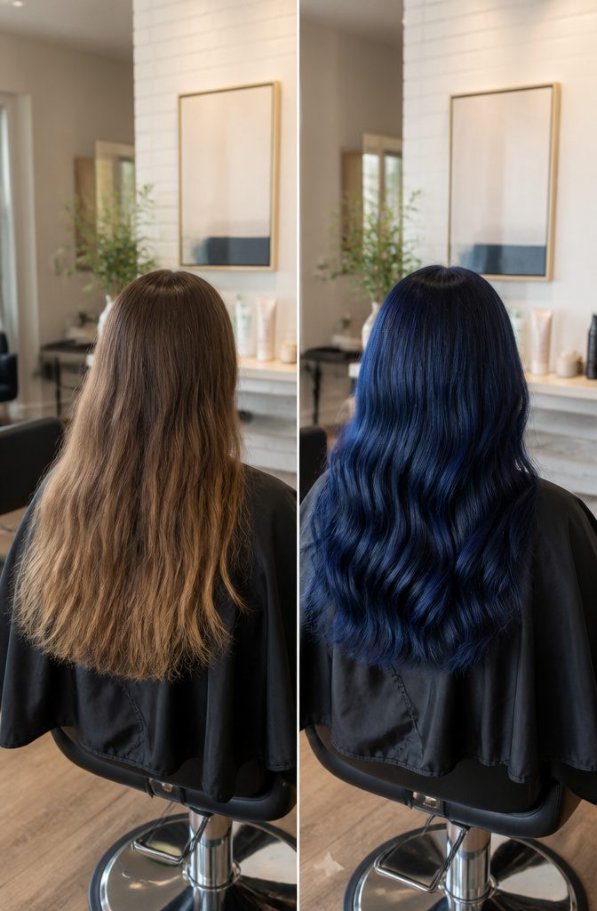 Hair Color Costs: 6 Prices from Salon to Home Dyeing in 2026 4 A stylist applying bleach to dark hair for a blonde transformation.