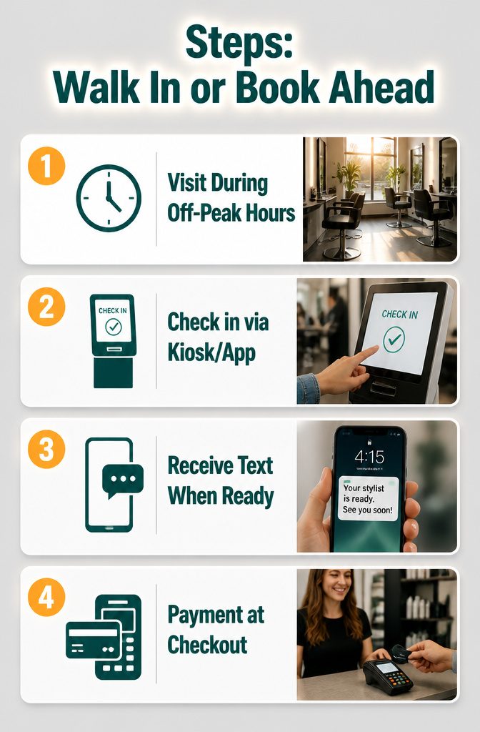 Supercuts Haircut Prices 2026: How Much a Cut Costs and Why 7 An image showing steps for checking in at Supercuts for haircuts.