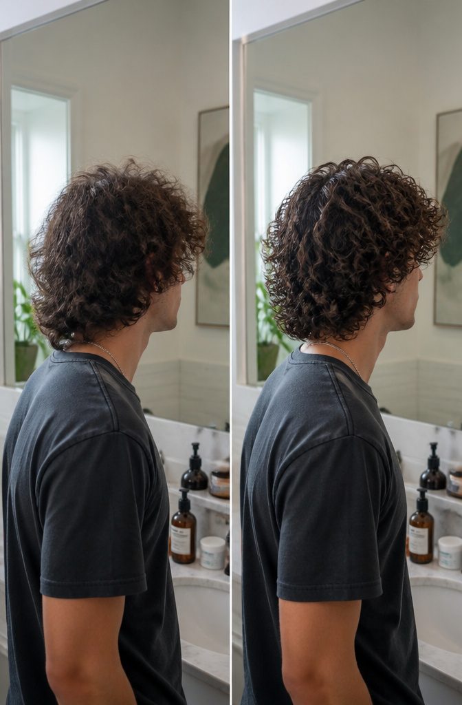 How to Get Curly Hair Men: 10 Steps for Defined Curls in 2026 2 Young man's hair showing distinct curl patterns and volume.