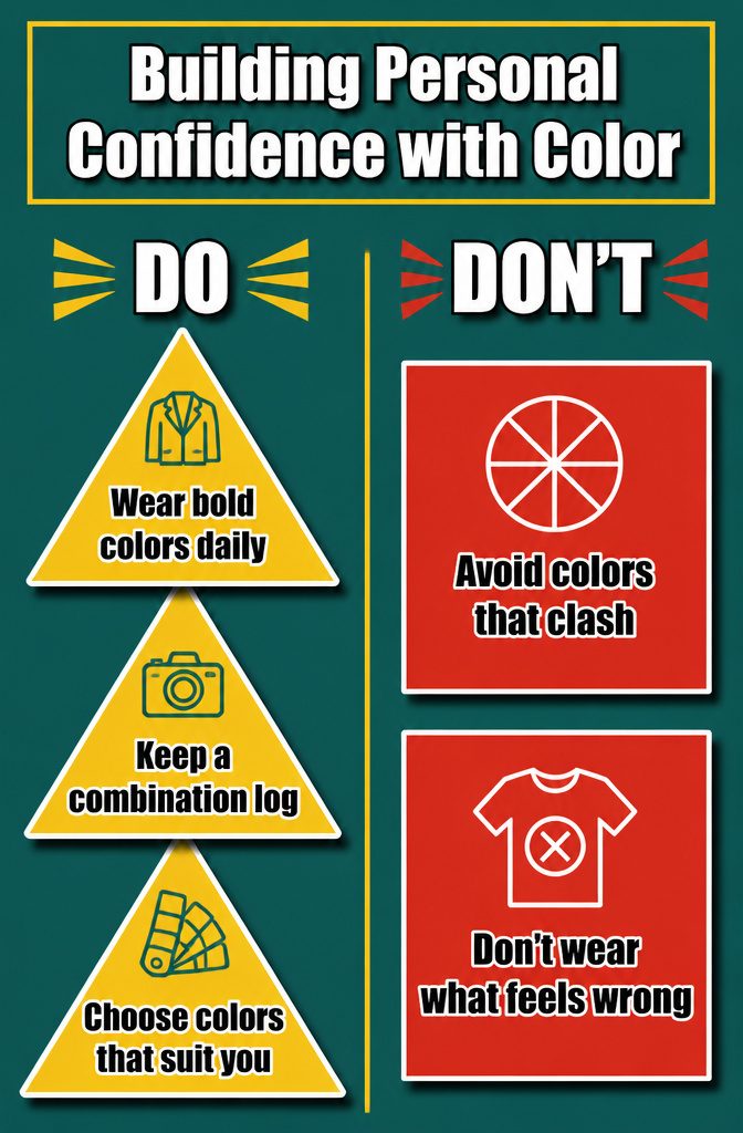 An image illustrating the impact of bold colors on confidence.