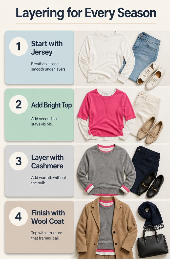 How to Wear Neutrals With Bright Colors: 9 Fresh Style Ideas for 2026 15 Image showing layering techniques for different weather conditions.