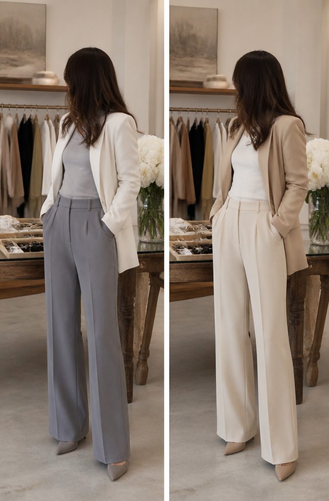 How to Wear Neutrals With Bright Colors: 9 Fresh Style Ideas for 2026 5 Two neutral pieces with different undertones placed together.