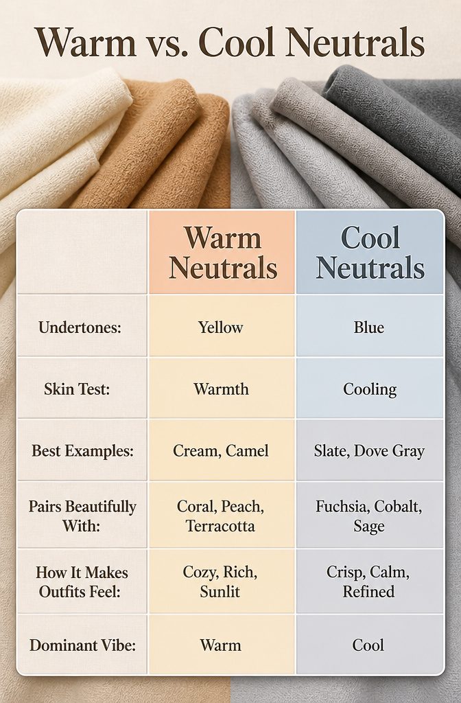 How to Wear Neutrals With Bright Colors: 9 Fresh Style Ideas for 2026 12 Two shirts in beige with different undertones for comparison.