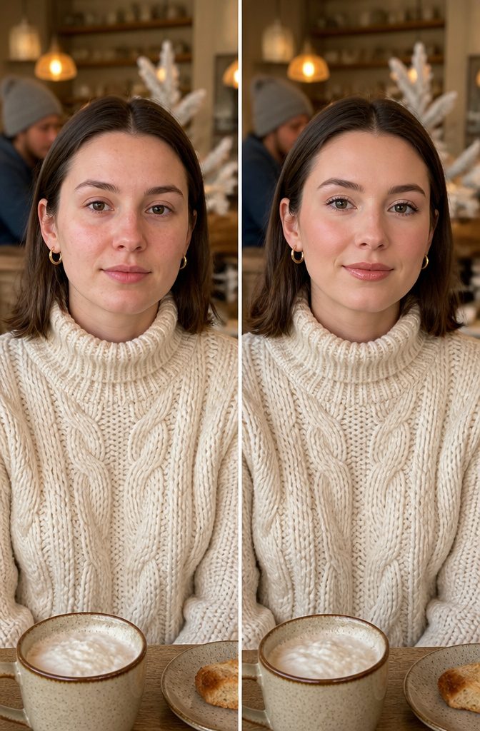 Model showcasing different icy makeup looks for various occasions.