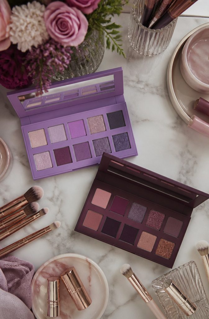 Purple Makeup for Hooded Eyes: Looks, Techniques & Color Pairings 10 Image of two makeup palettes suitable for purple looks.