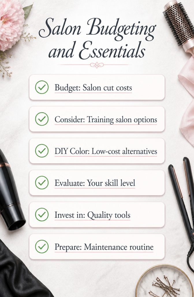 Hair Styles: Types, Cuts, and How to Choose in 2026 15 An infographic on salon budgeting and essential hair care costs.